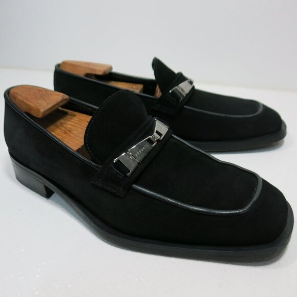 Versace Classic V2 Horse Bit Suede Leather Dress Strap Loafer Men's Shoes 42.5 - Picture 2 of 7